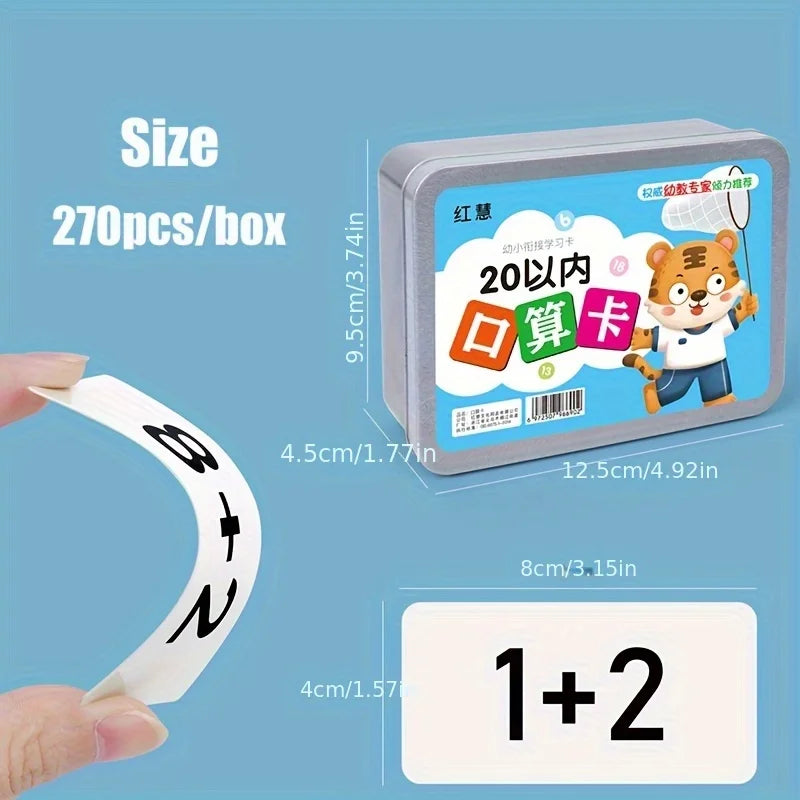 270pcs Math Flash Cards Set (Addition & Subtraction)