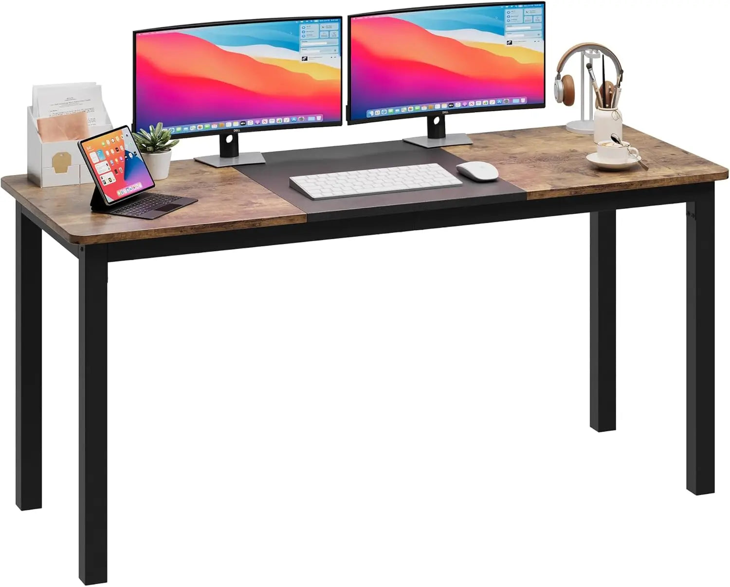 Black Metal Frame Computer & Writing Desk