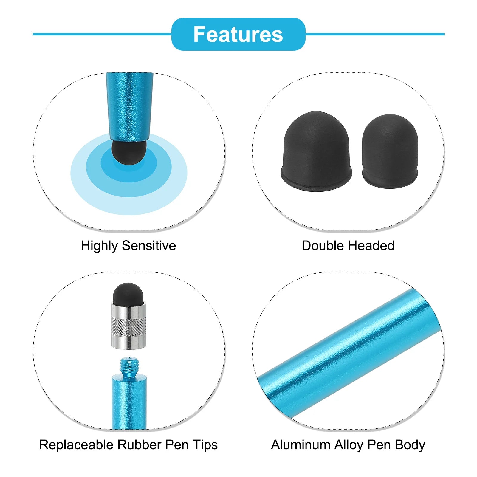 3/5pcs Stylus Pens – Dual-Tip Universal Touchscreen Stylus