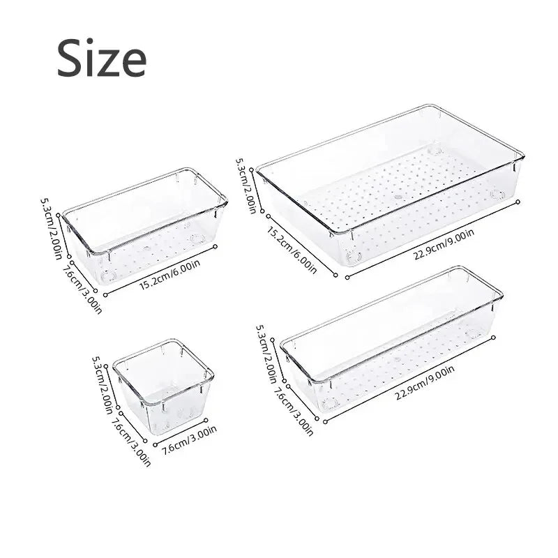 Clear Drawer Organizer Set