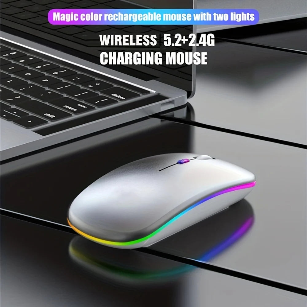 Dual-Mode Wireless RGB Mouse – Bluetooth & 2.4GHz