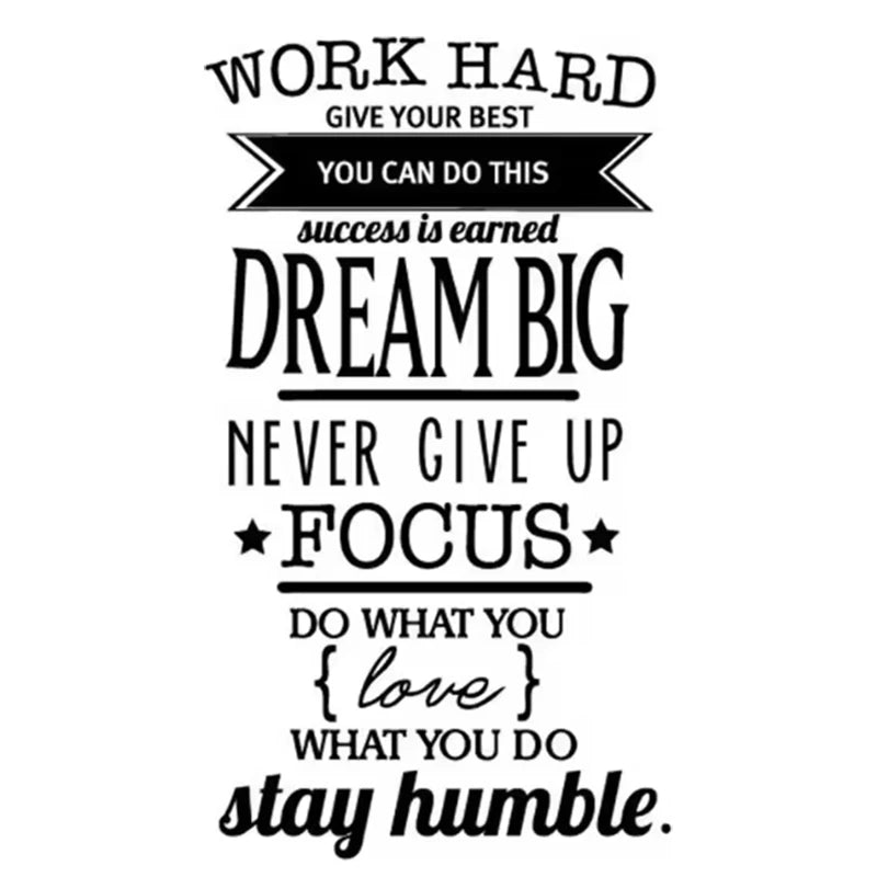 Never Give Up Motivational Wall Decal