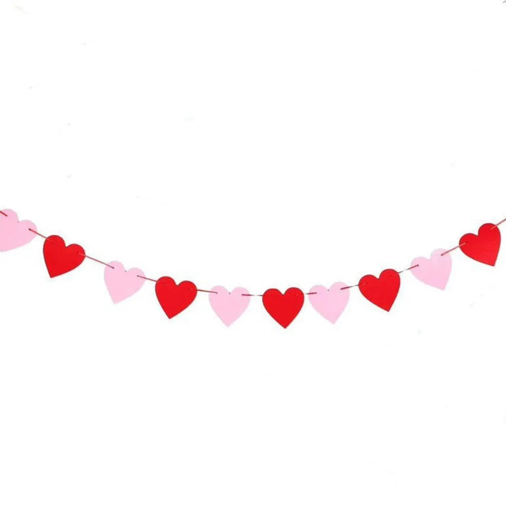 Valentine’s Heart Felt Banner Hanging