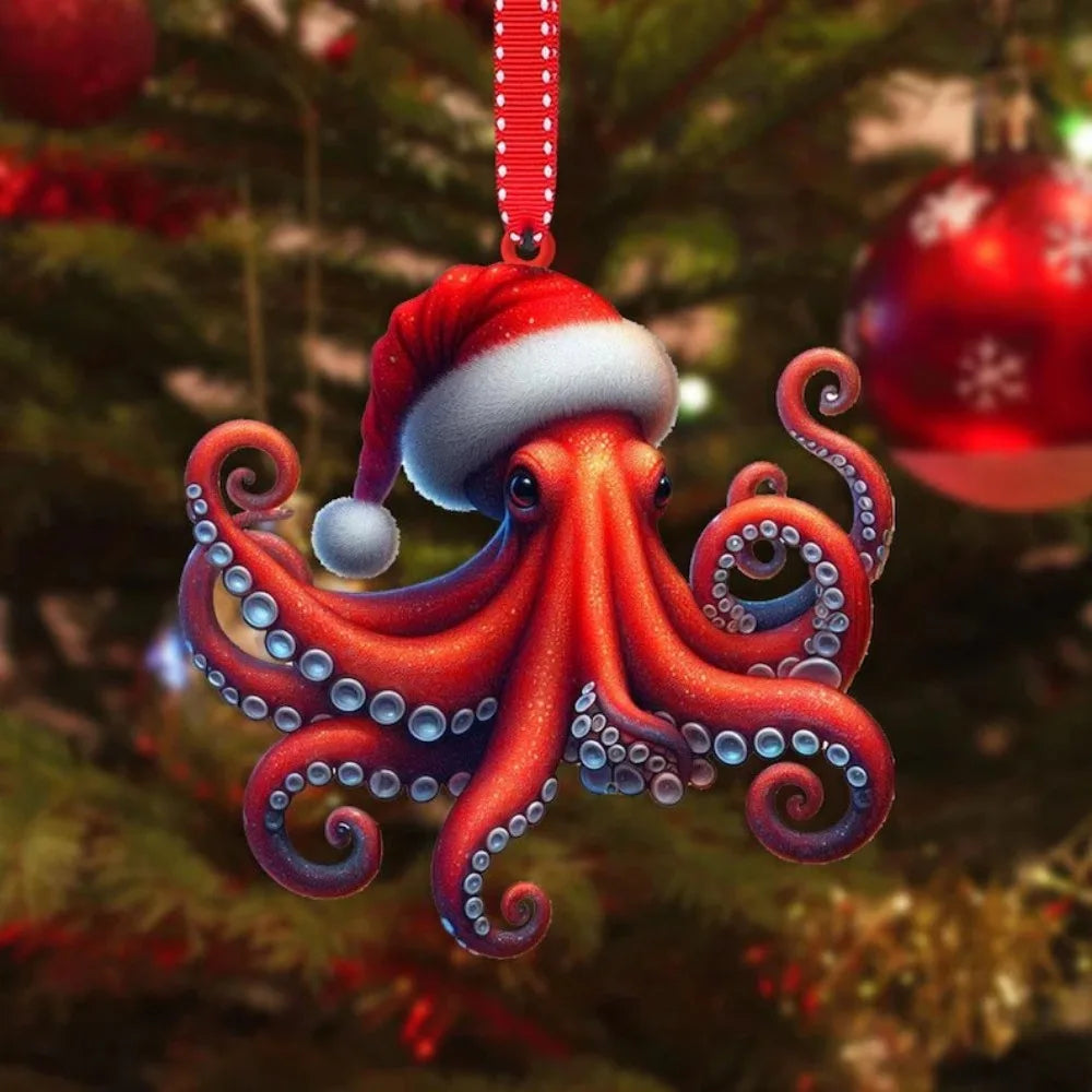 2D Christmas Animal Tree Pendants