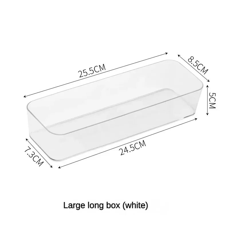 Clear Desk Organizer Box – Stackable Plastic Storage Drawer