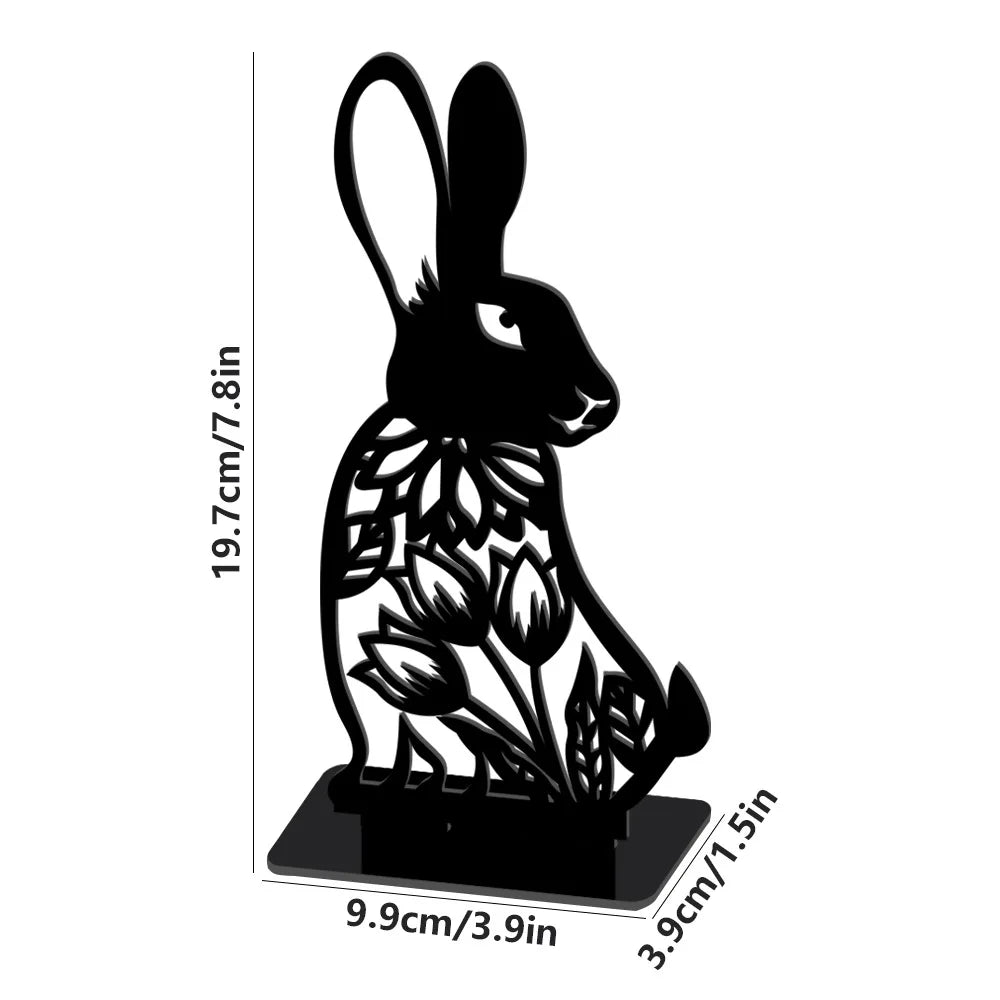 Solar Bunny Garden Statue with LED Light