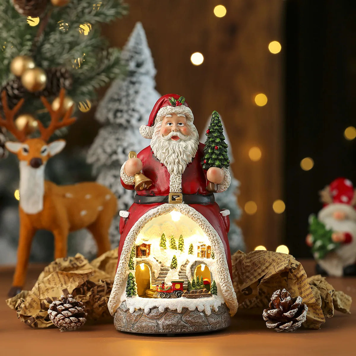 Christmas Cabin Musical Box Ornament