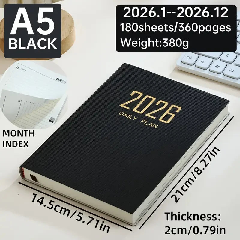 2026 A5 Daily Schedule Notebook – 365-Day Planner