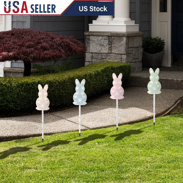 Lighted Easter Bunny Lawn Stakes