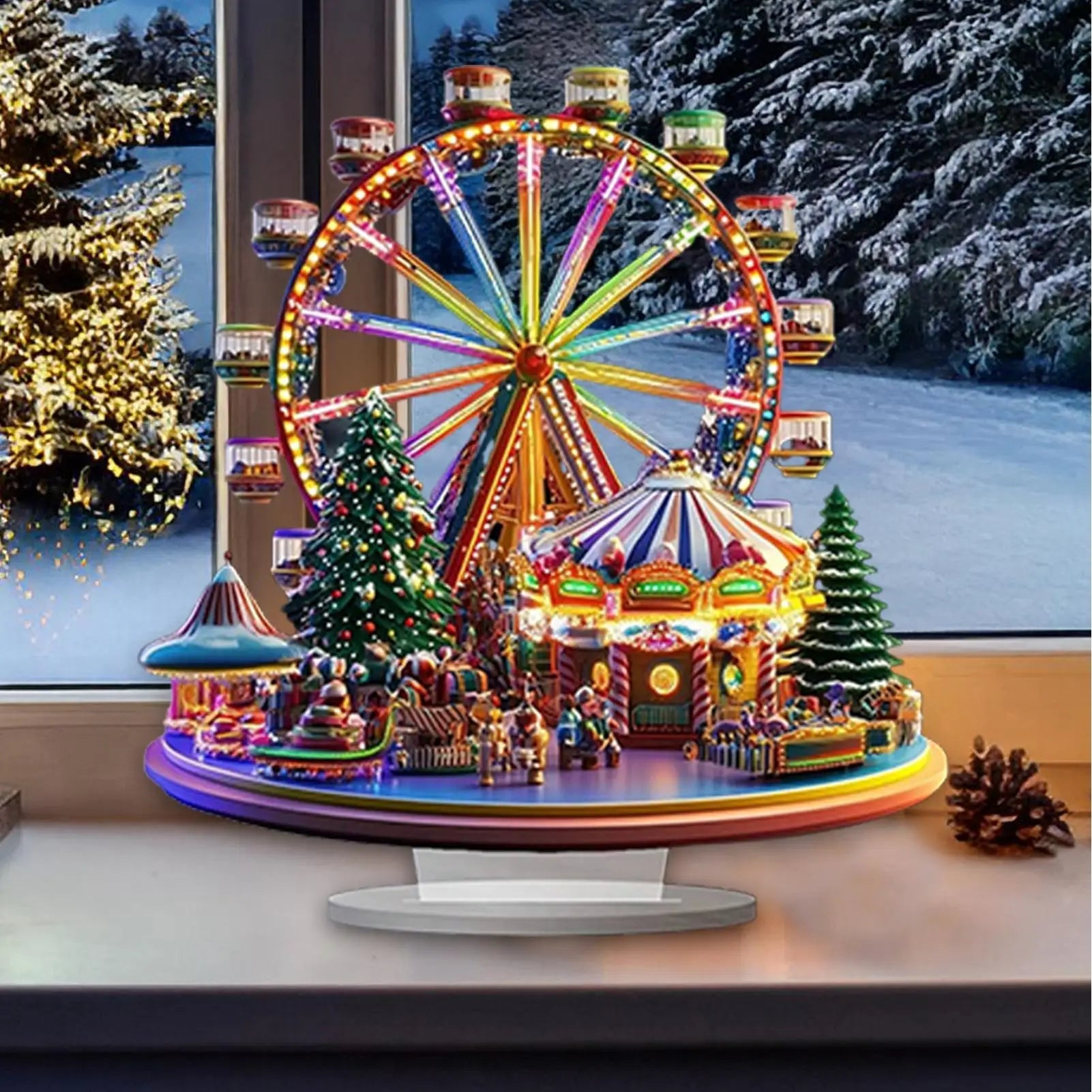 2D Acrylic Ferris Wheel Christmas Ornament