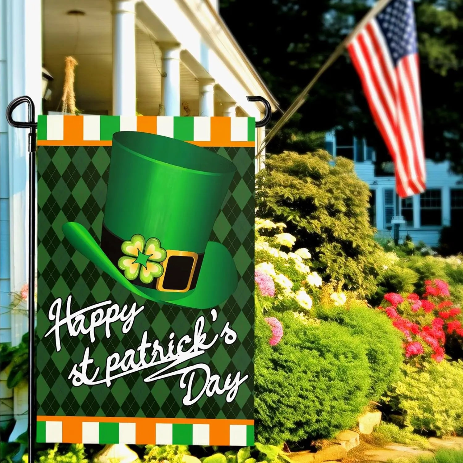 St. Patrick's Day Shamrock Garden Flag