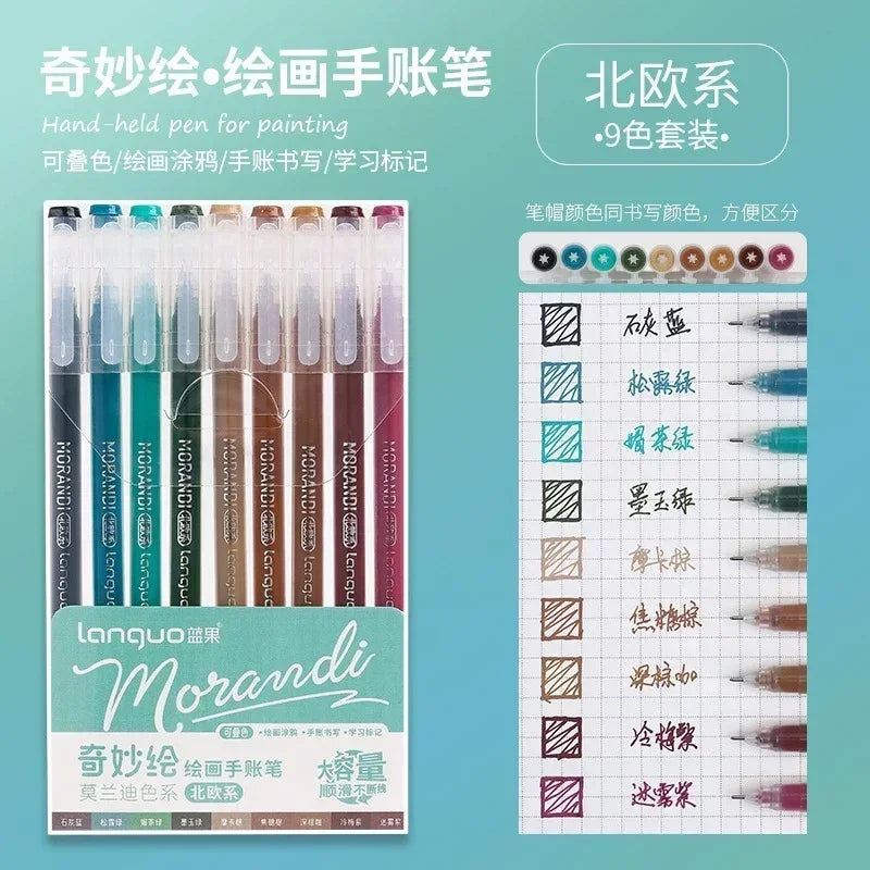 198/6 PCS Morandi Gel Pen Set