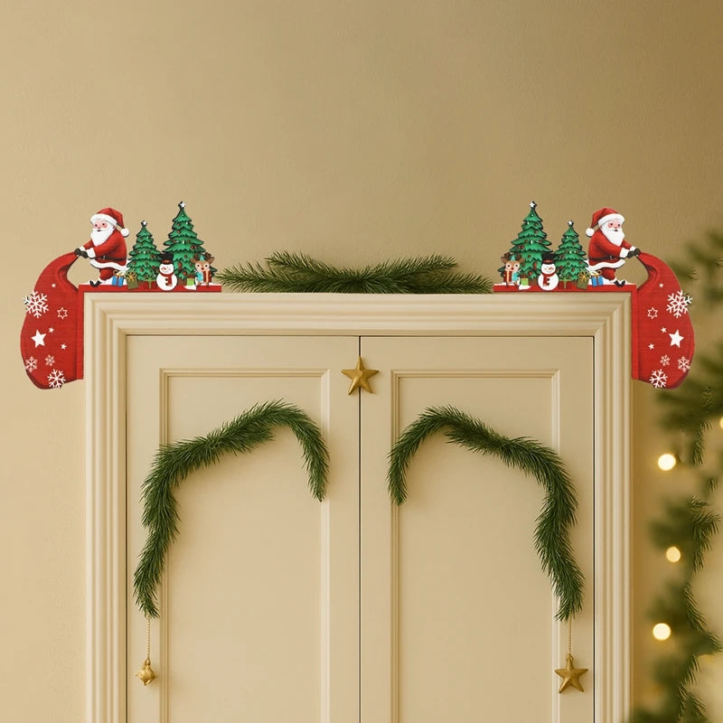 Merry Christmas Wooden Door Frame Ornament