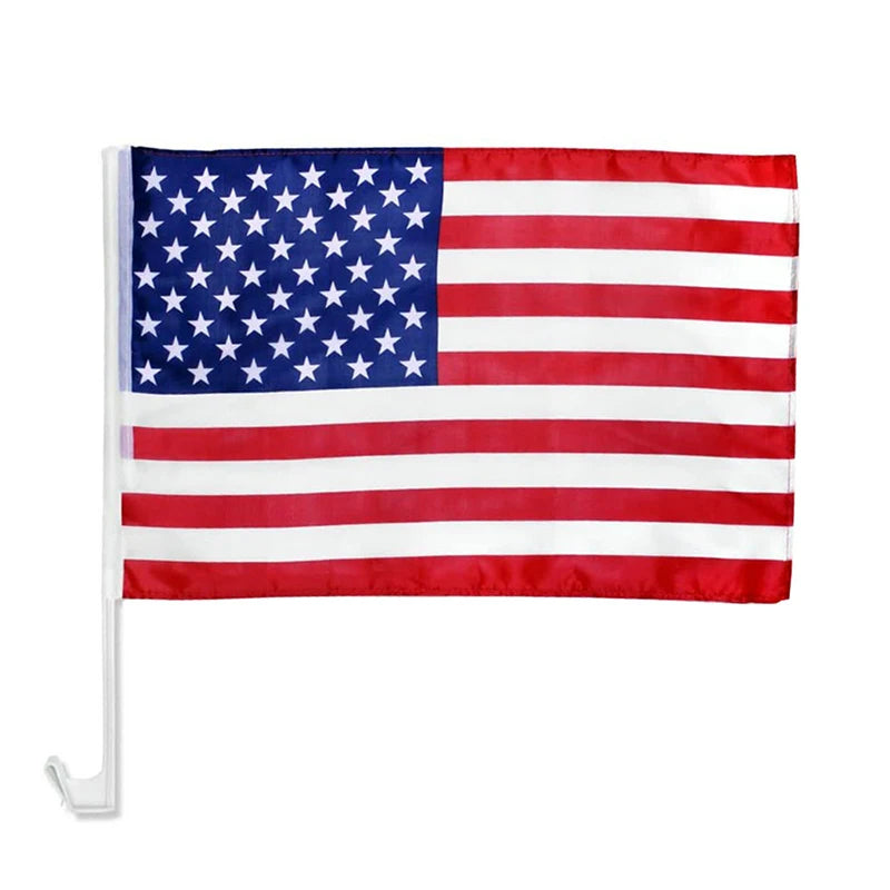 American Car & Window Flag with Plastic Pole