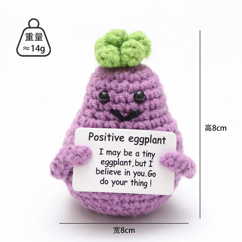 Positive Crochet Doll with Affirmation Card