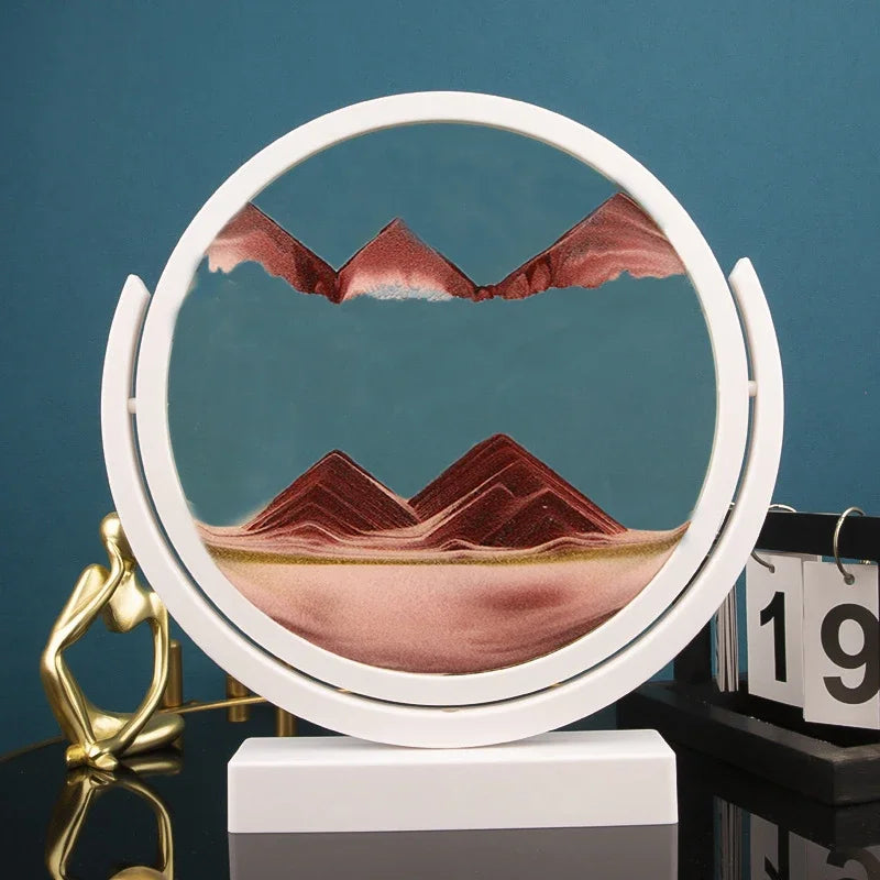 Round Rotating 3D Moving Sand Art