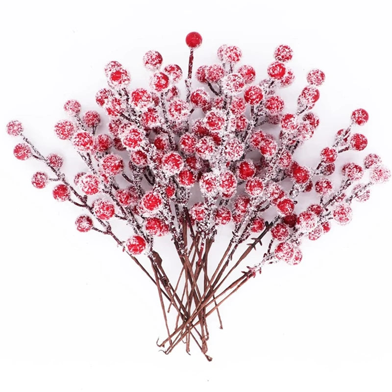 Snowflake & Red Berry Christmas Tree Pendants