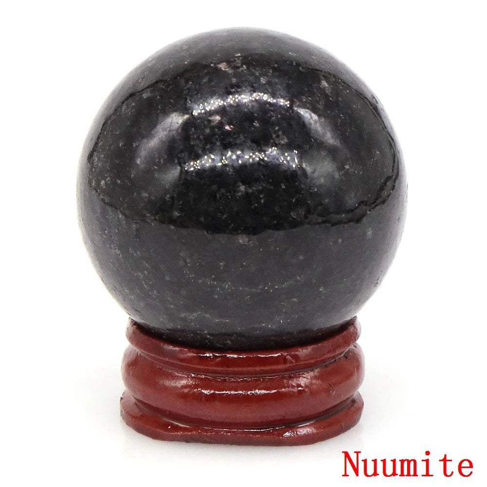 Natural Gemstone Crystal Ball with Stand