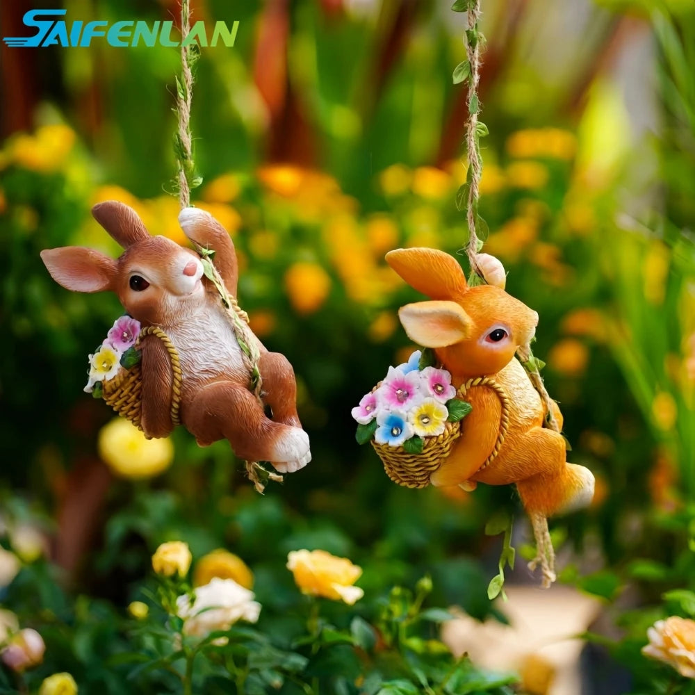 Climbing Rabbit Solar Light Figurine