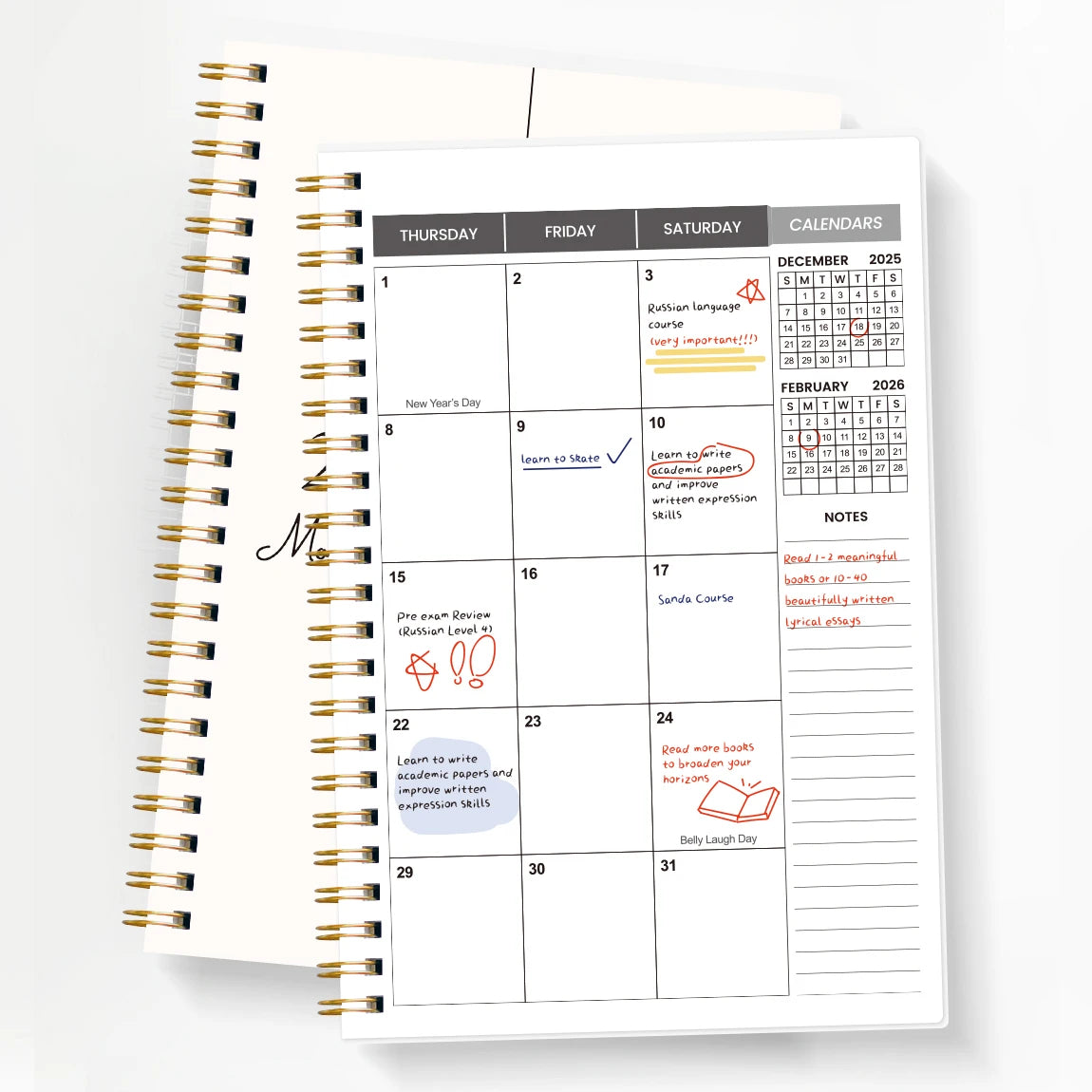 2026–2027 A5 Weekly & Monthly Planner