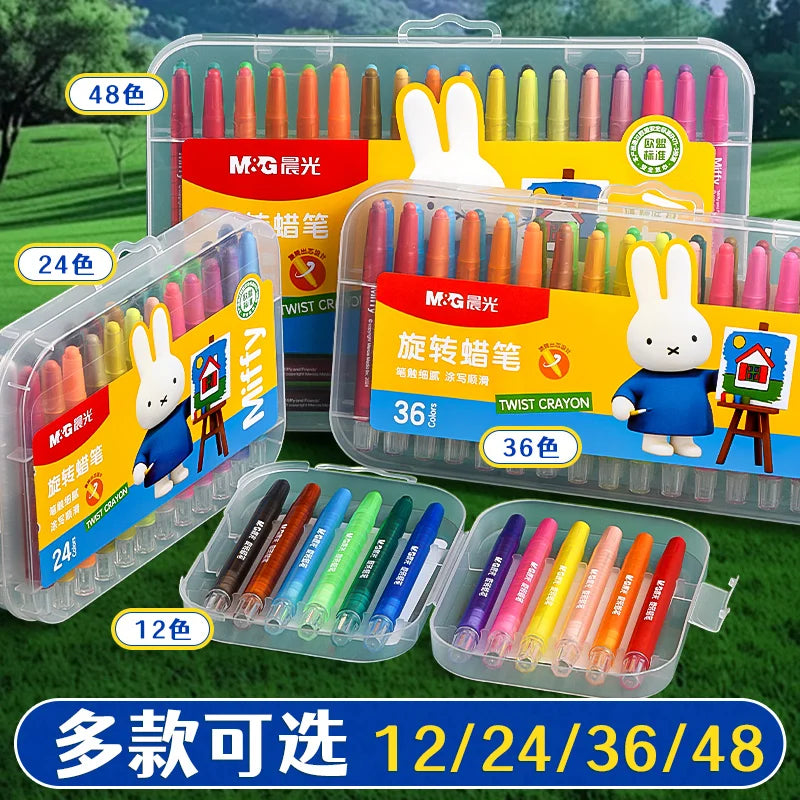 M&G Swivel Crayons & Watercolor Pencil Set: