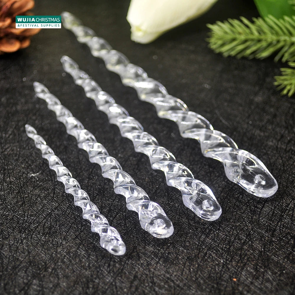 Clear Hanging Icicle Ornaments Set