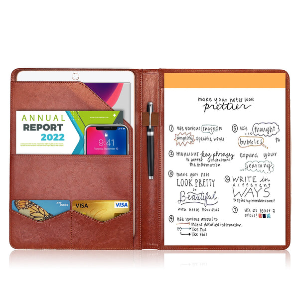 A4 PU Leather Conference Folder – Business Document Organizer