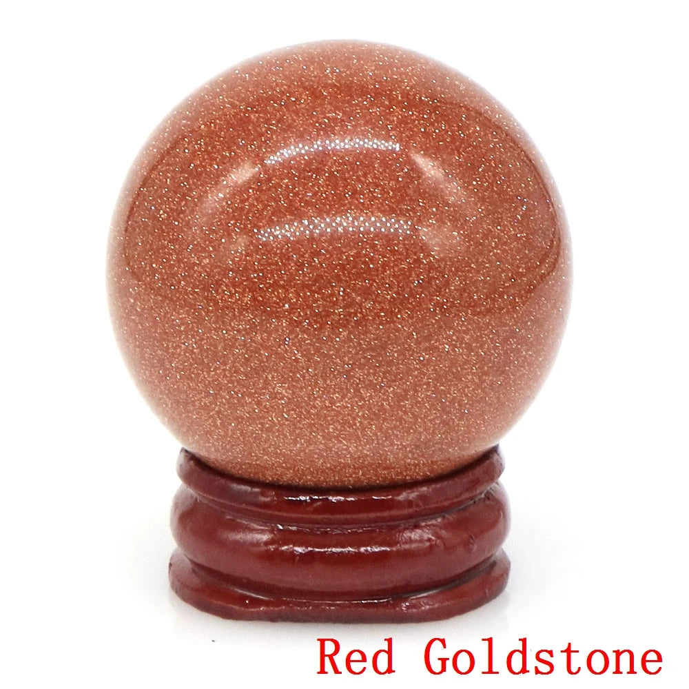 Natural Gemstone Crystal Ball with Stand