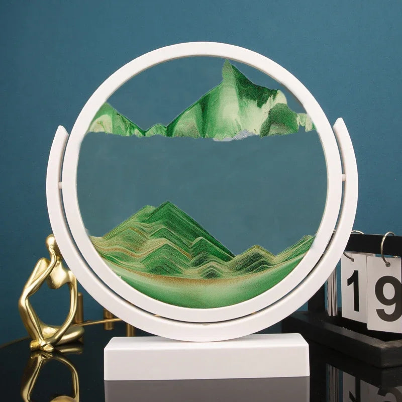 Round Rotating 3D Moving Sand Art