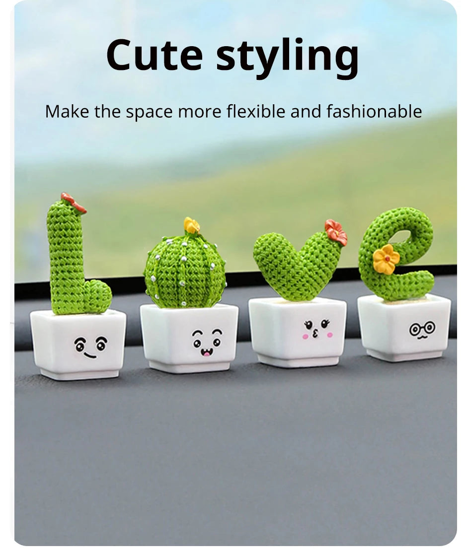 Mini Artificial Succulent Set – 4-Piece Faux Plants for Table or Decor