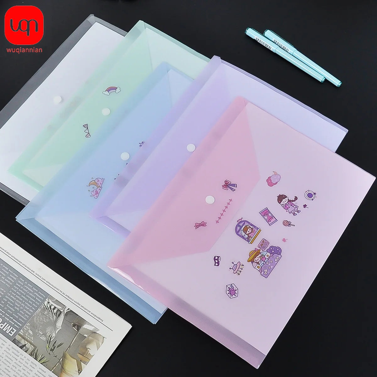 5PCS Clear Reusable Plastic Envelopes
