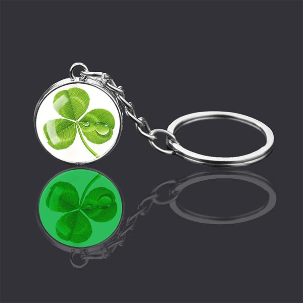 Glow-in-the-Dark Four-Leaf Clover Keychain