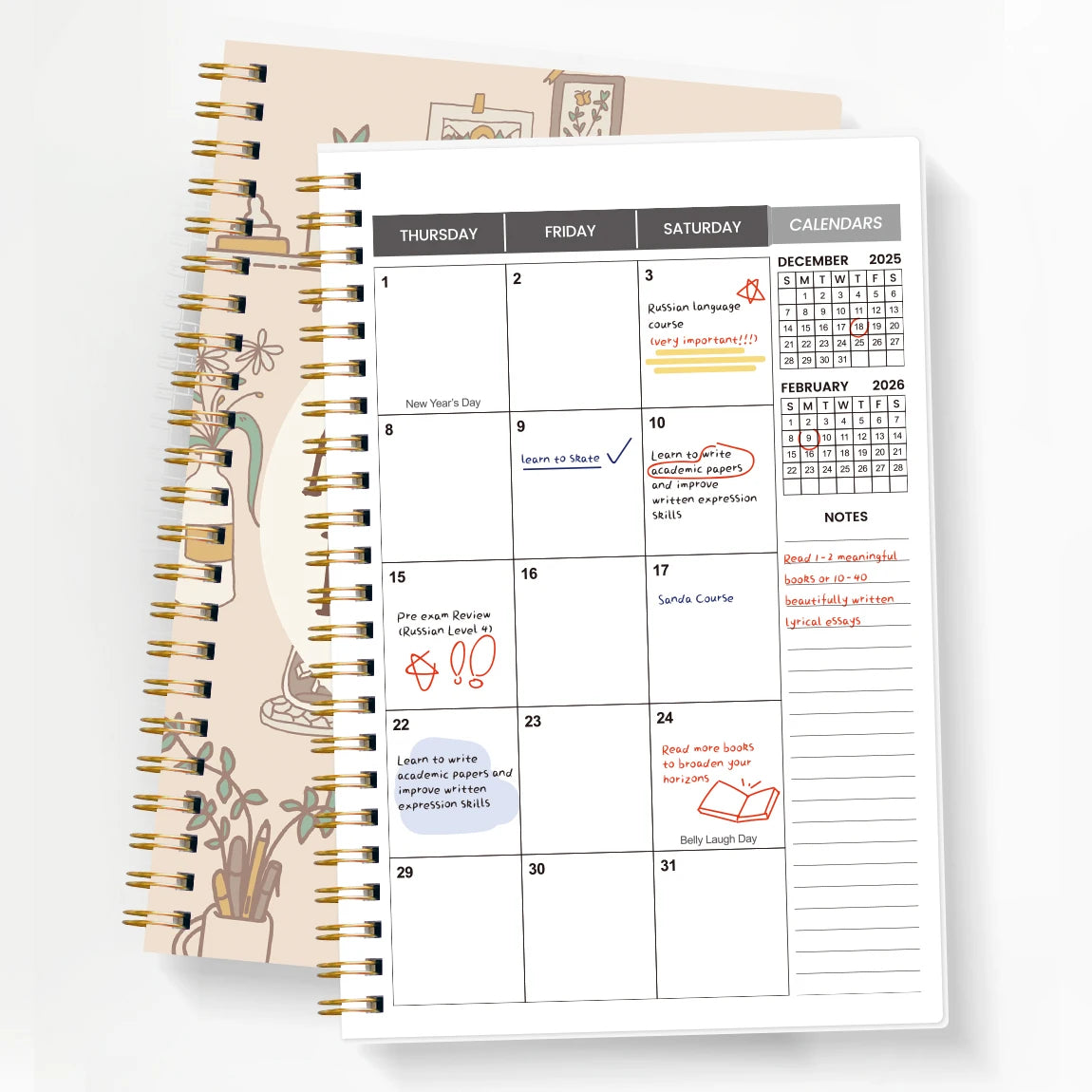 A5 2026–2027 Academic Planner Weekly & Monthly