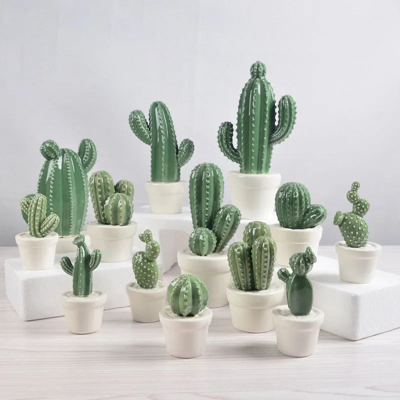 Ceramic Cactus Multi-Potted Decor