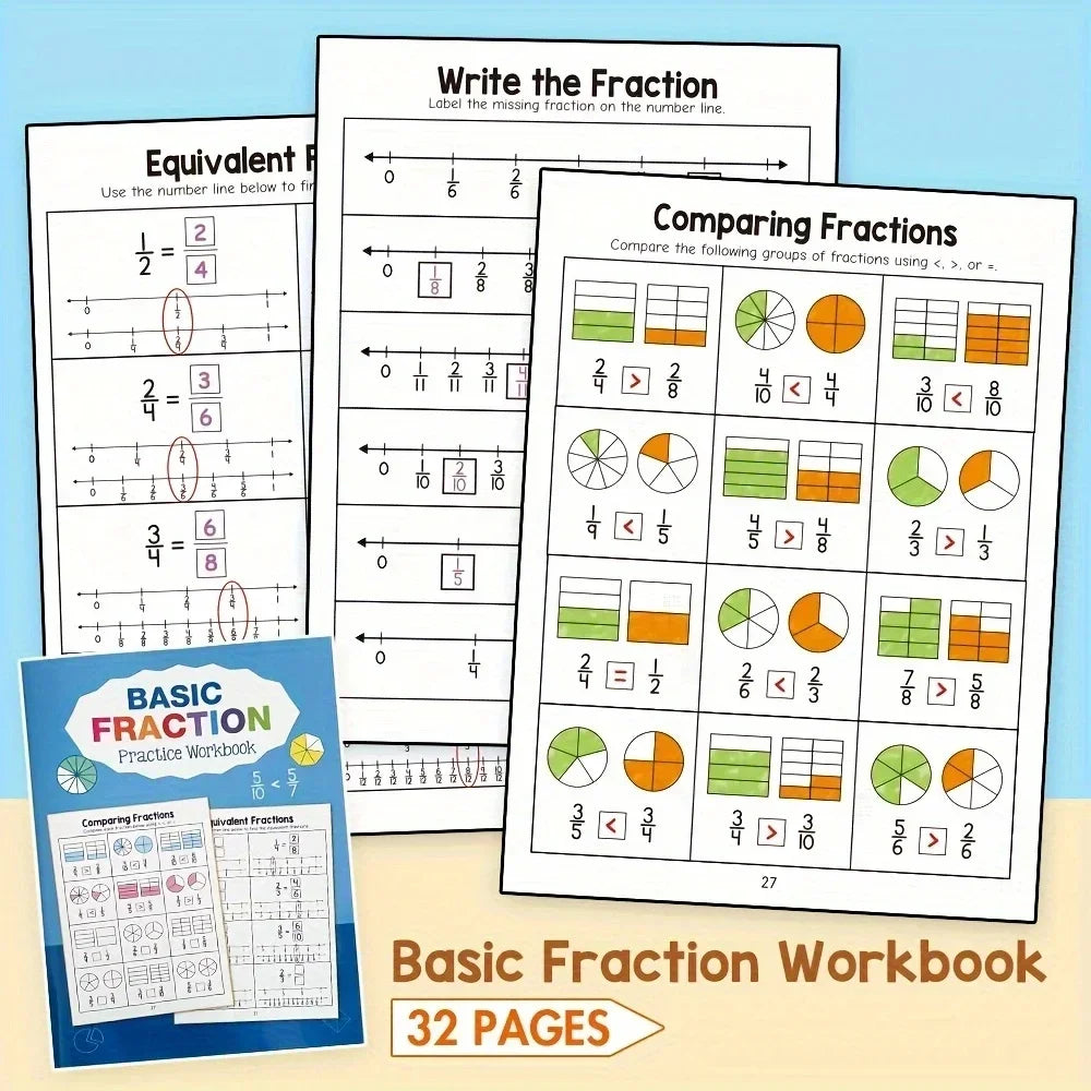 Fun Math Basic Fraction Skills Workbook