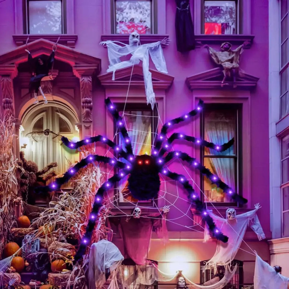 8-Mode LED Halloween Spider Web Lights