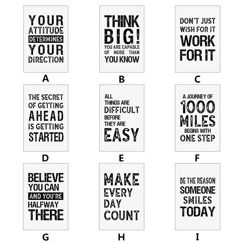 Black and White Inspirational Quote Canvas Art