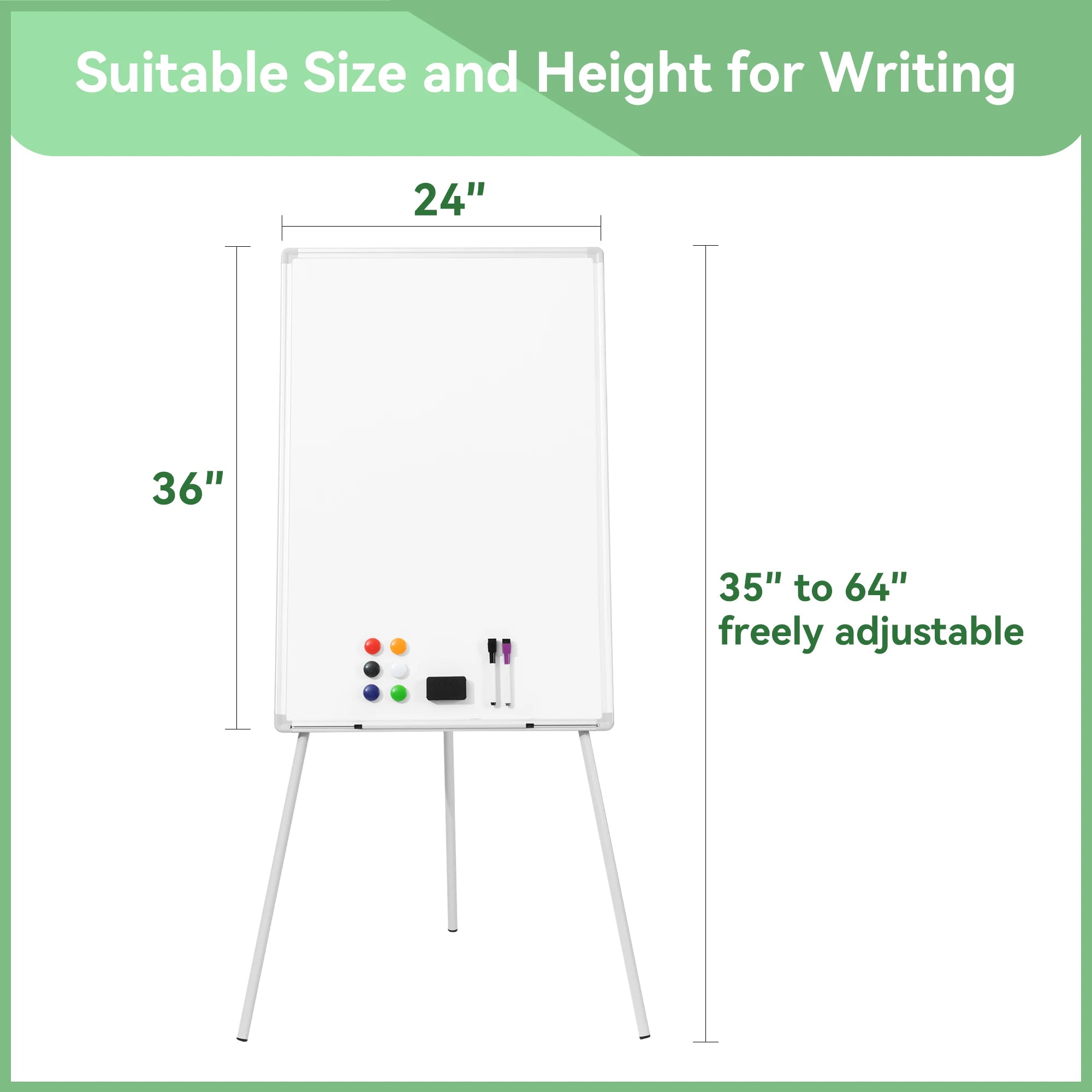 Magnetic Whiteboard with Tripod Stand: