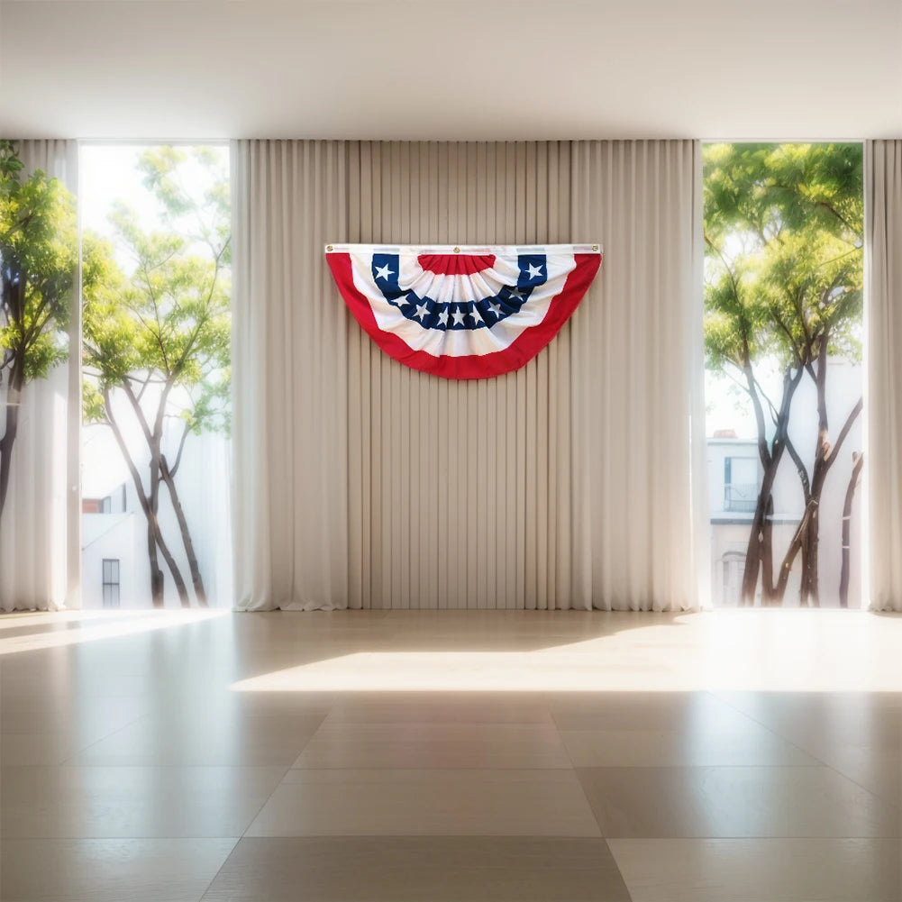 USA Patriotic Pleated Fan Flag Banner