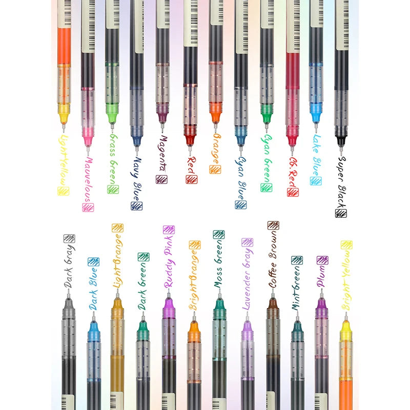 10-Color Gel Pen Set – Quick-Drying 0.5mm Rollerball Pens