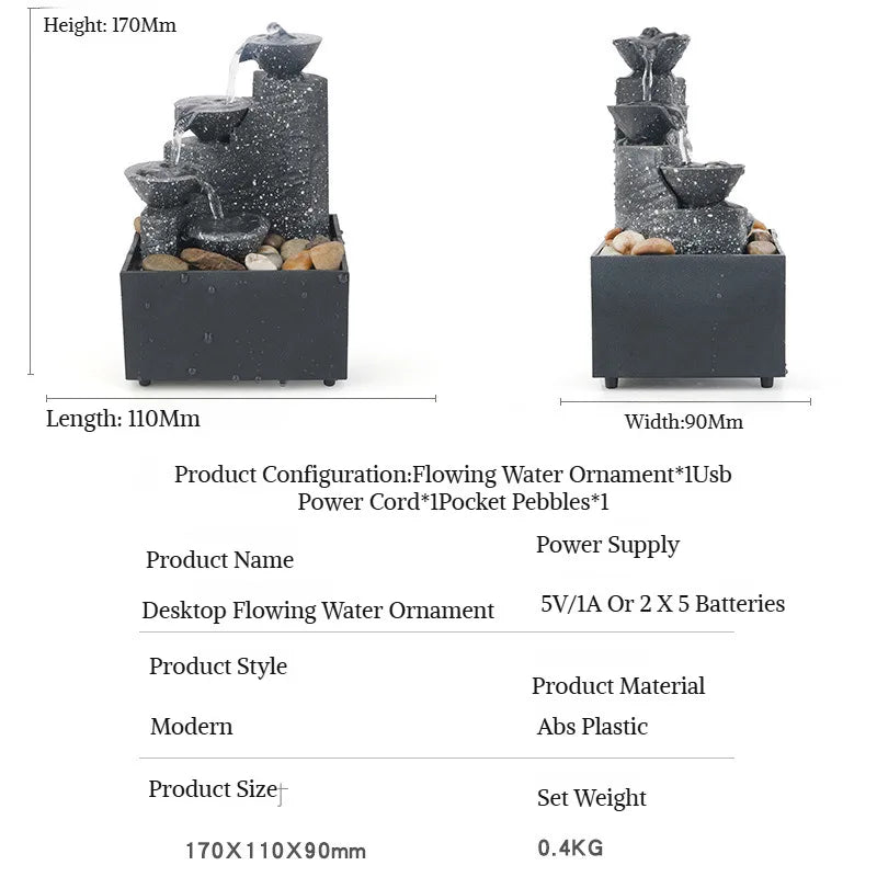Desktop Feng Shui Waterfall Fountain