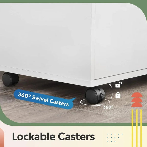 7-Drawer Wood Storage with Wheels