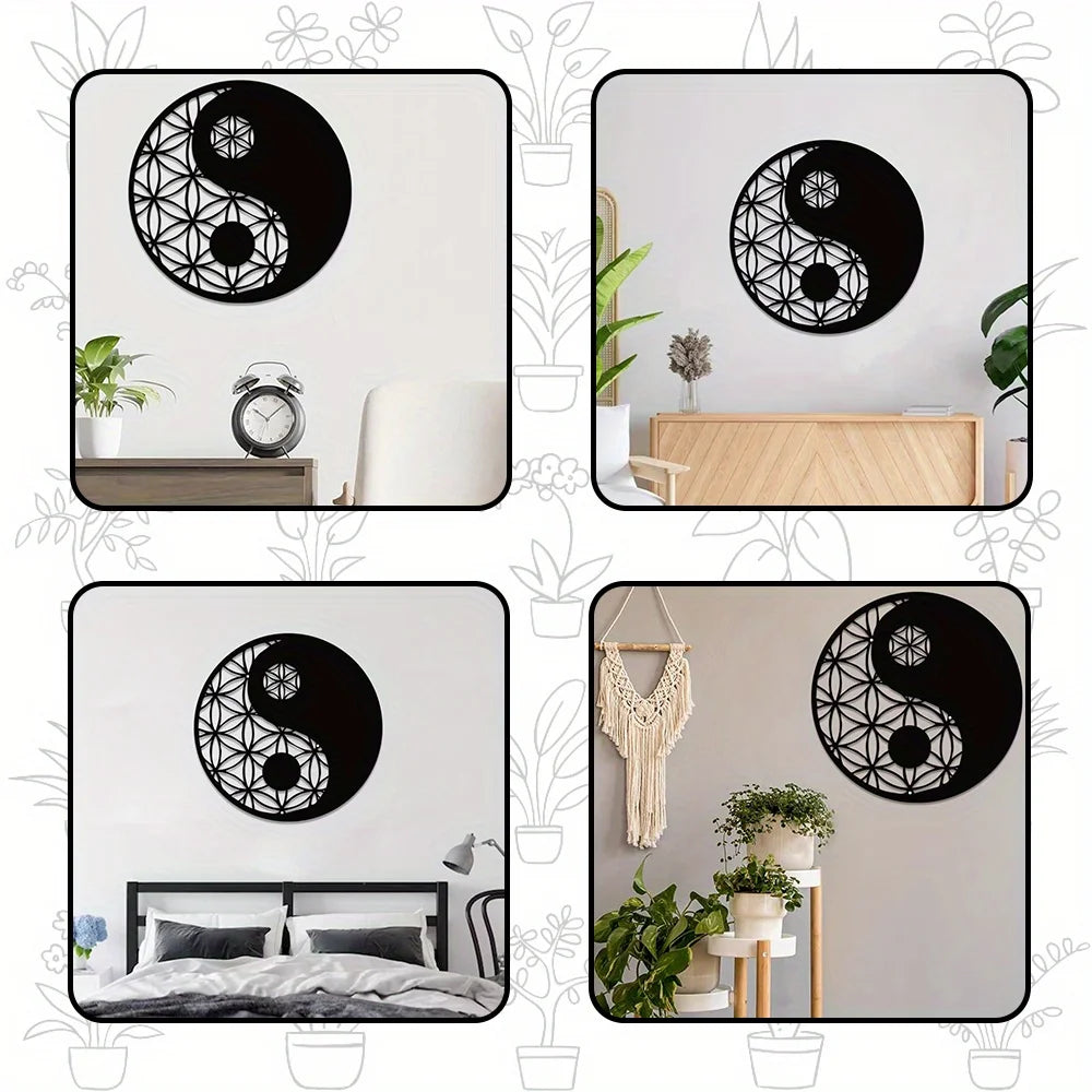Black Metal Yin Yang Wall Art – Zen Home Décor