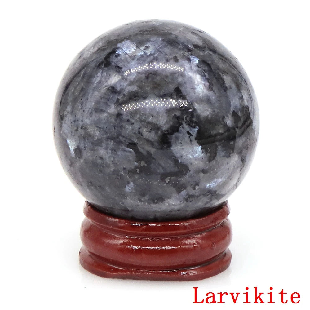 Natural Gemstone Crystal Ball with Stand