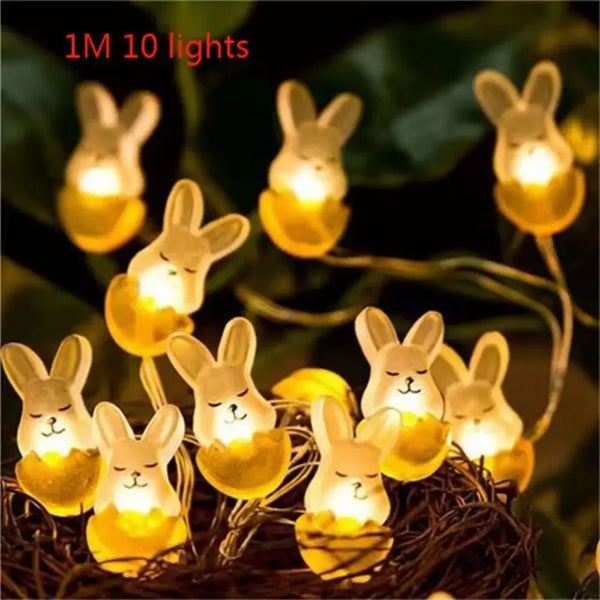 Easter Rabbit & Carrot LED String Lights