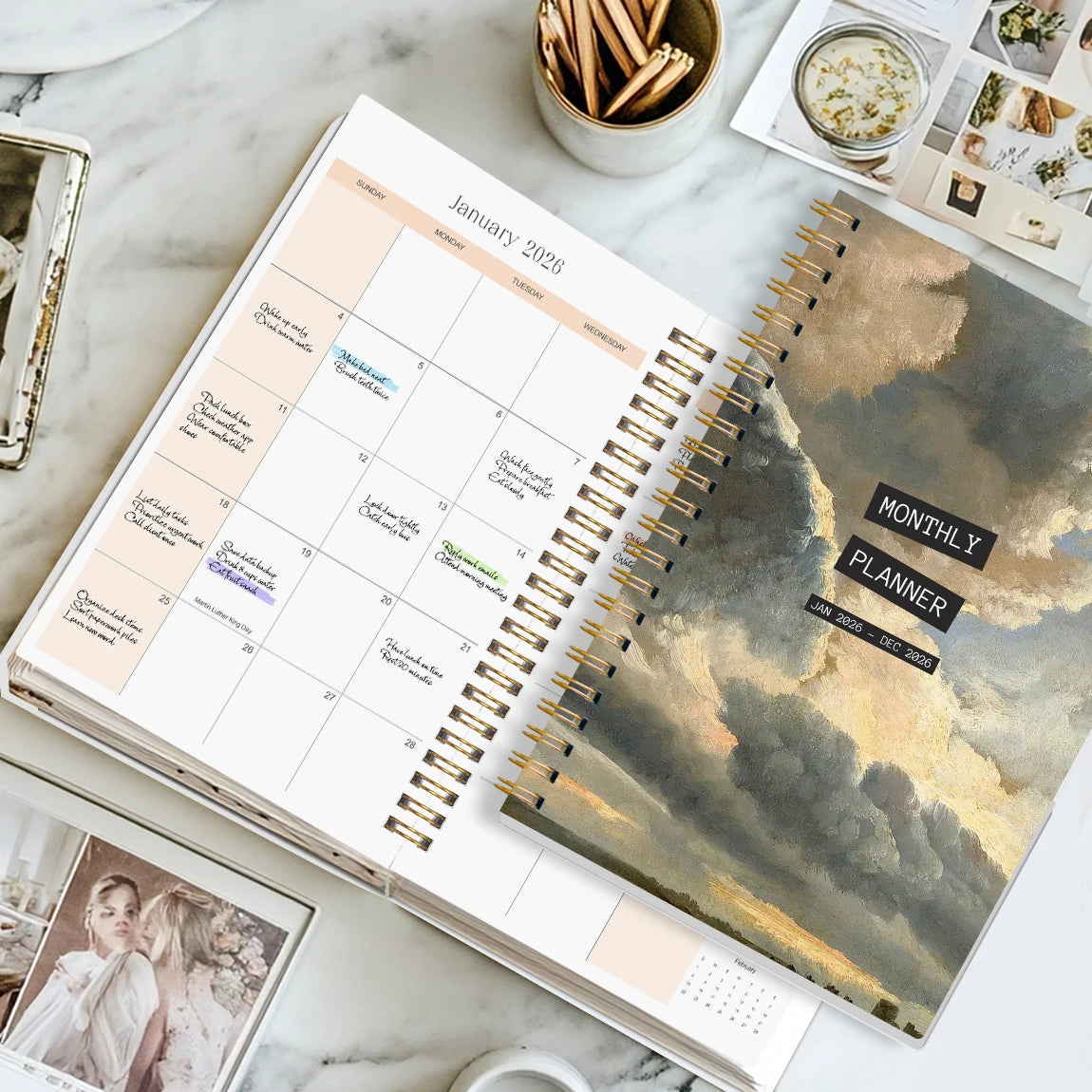 2026 A5 Monthly Planner Cloud Cover