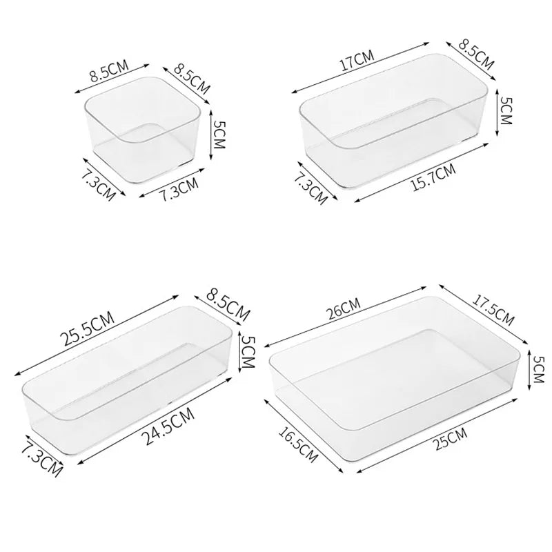 Clear Desk Organizer Box – Stackable Plastic Storage Drawer