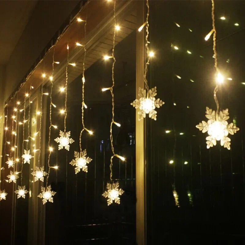 3.2M Snowflake Curtain String Lights