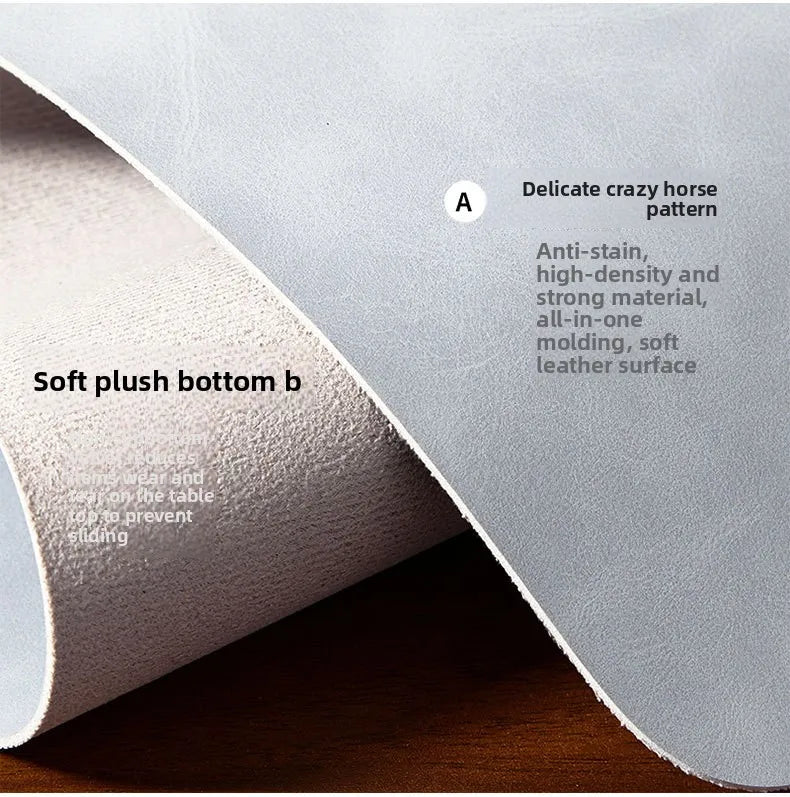 Large PU Leather Desk Pad Set with Mouse Wrist Guard