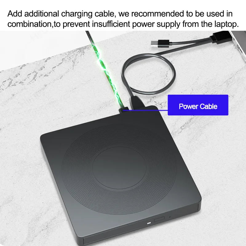 USB 3.0 Type-C External CD/DVD Drive with Card Reader